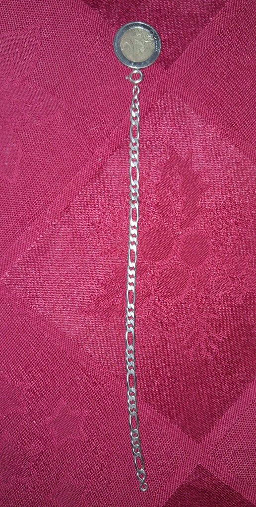 Pulseira de prata contrastada para homem