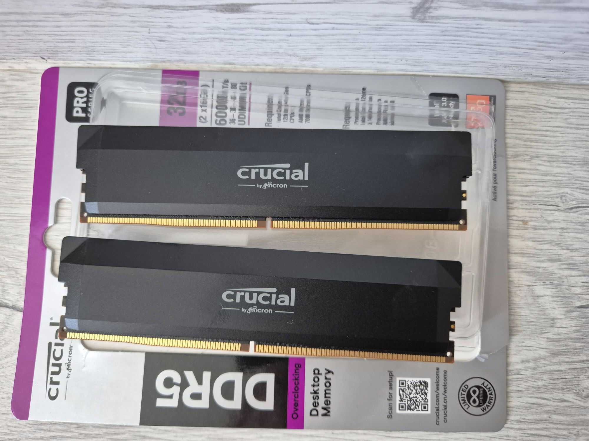 пам'ять DDR5 32GB Kit (2x16) 6000MHz CL36 Crucial PRO OC. Trade-in