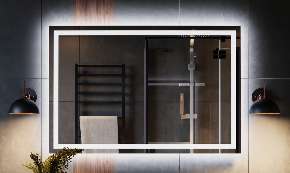 Nowe lustro łazienkowe led 60x90 z wyłącznikiem