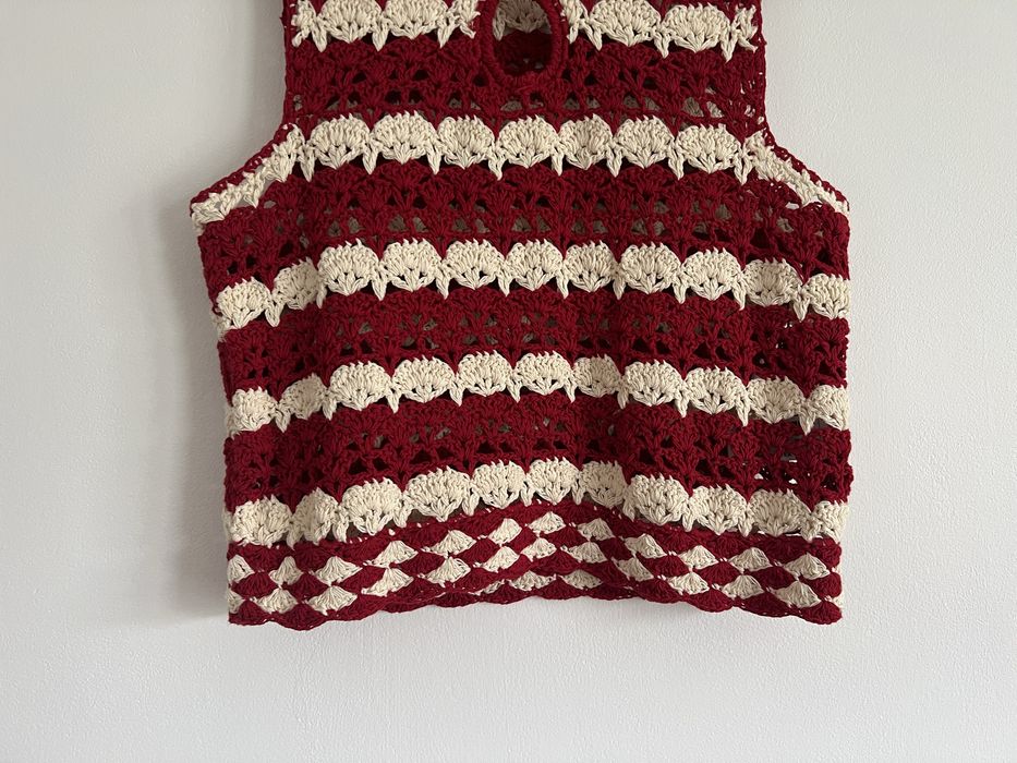 Zara top z dzianiny szydełkowej s/36 nowy z metką bawełna