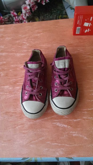 Детские красивые Кеды CONVERSE (Конверс) ALL SYAR 32р. Блестящие