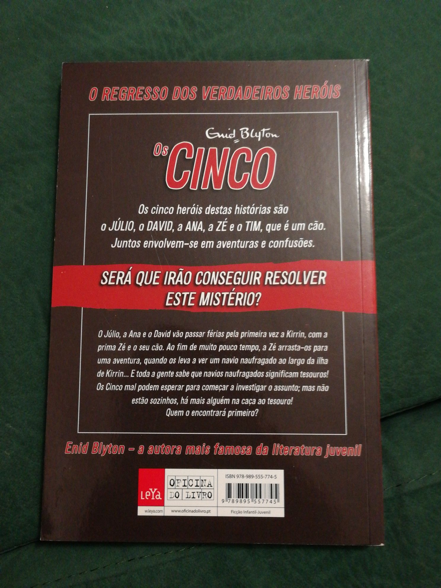 Livro "Os Cinco na Ilha do Tesouro" de Enid Blyton