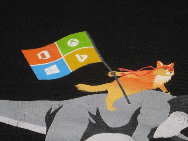 T-shirt koszulka dinozaur tyranozaur kot Xbox Bing Windows śmieszny