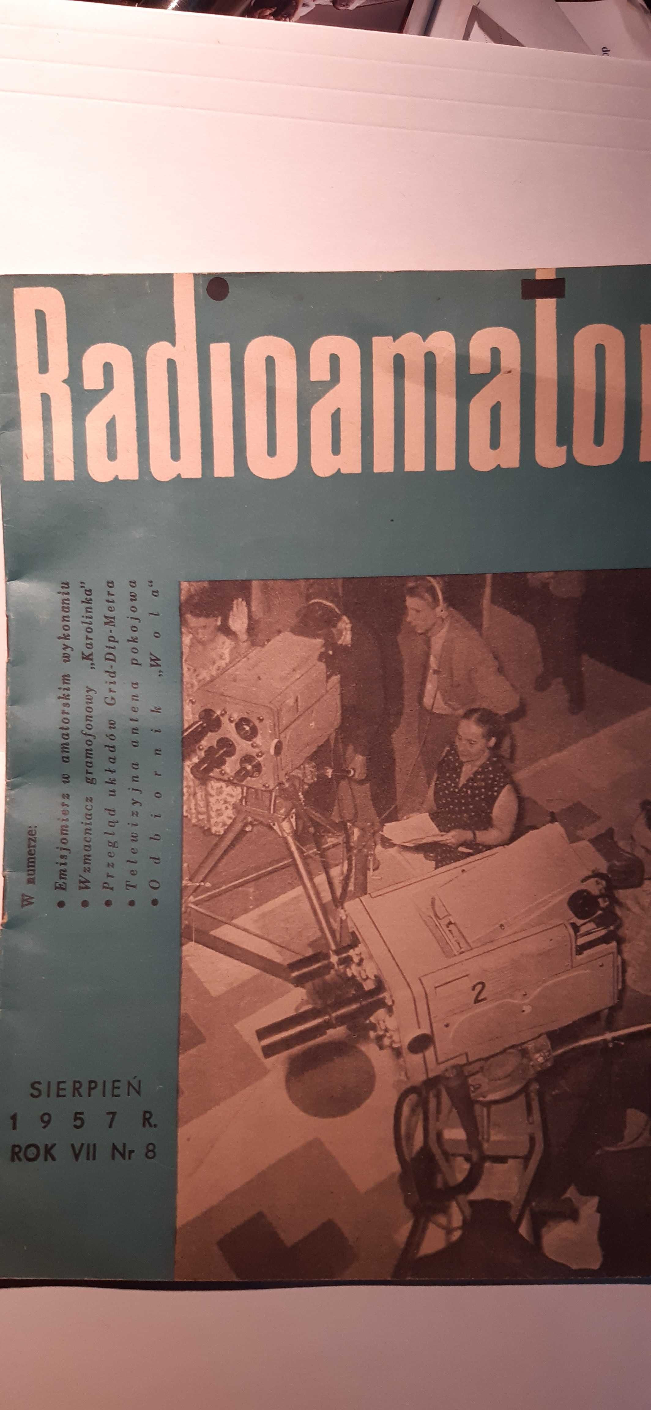 stare czasopismo radioamator sierpień 1957 rok