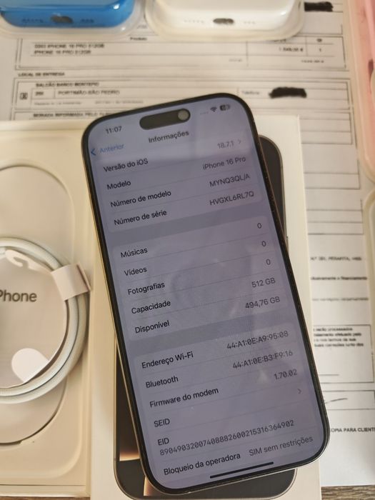 iPhone 16 Pro  6.3" 512GB Natural Titanium Seminovo C/Garantia