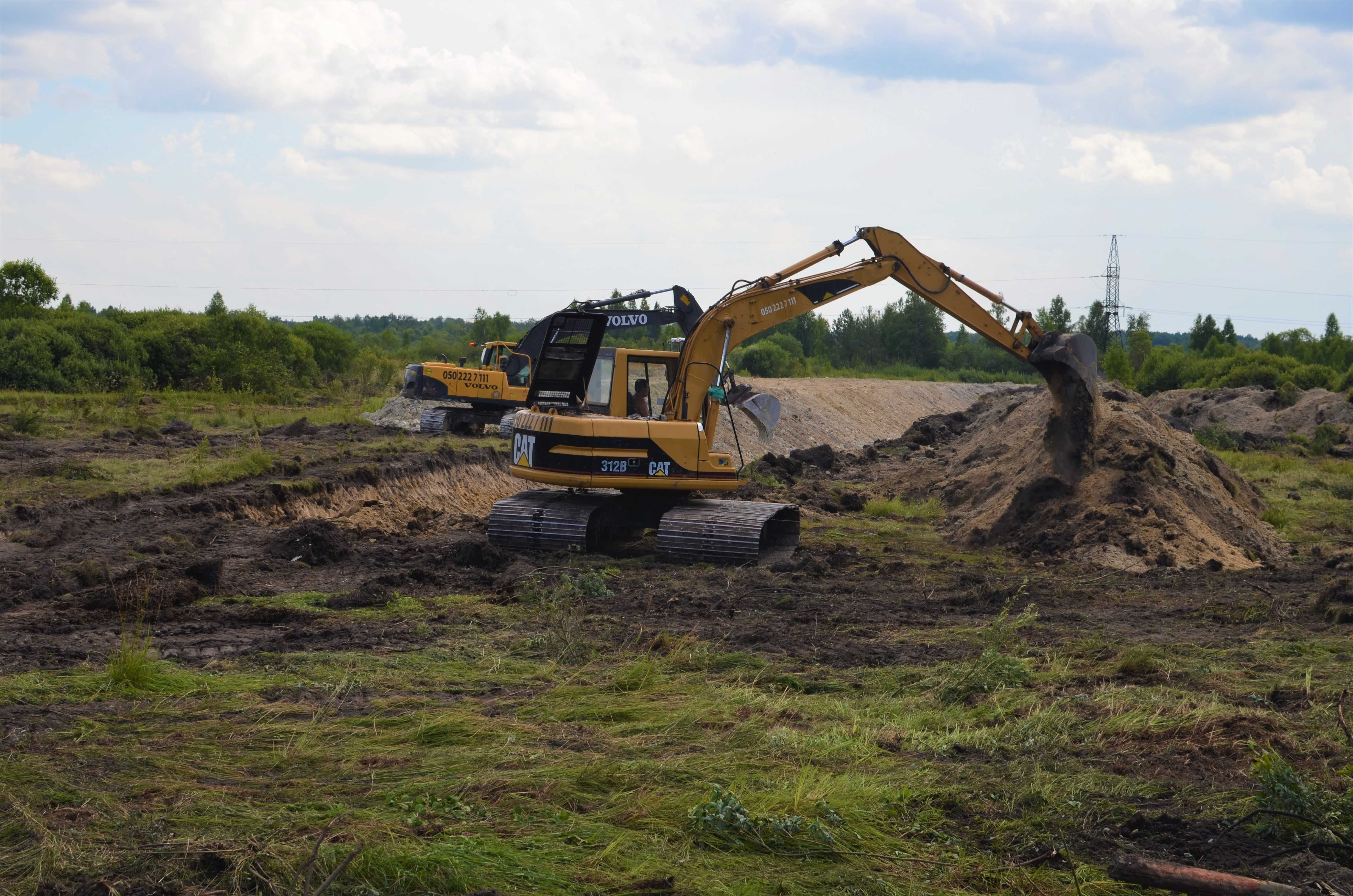 Оренда гусеничного екскаватора, послуги Volvo, Komatsu, Atlas terex