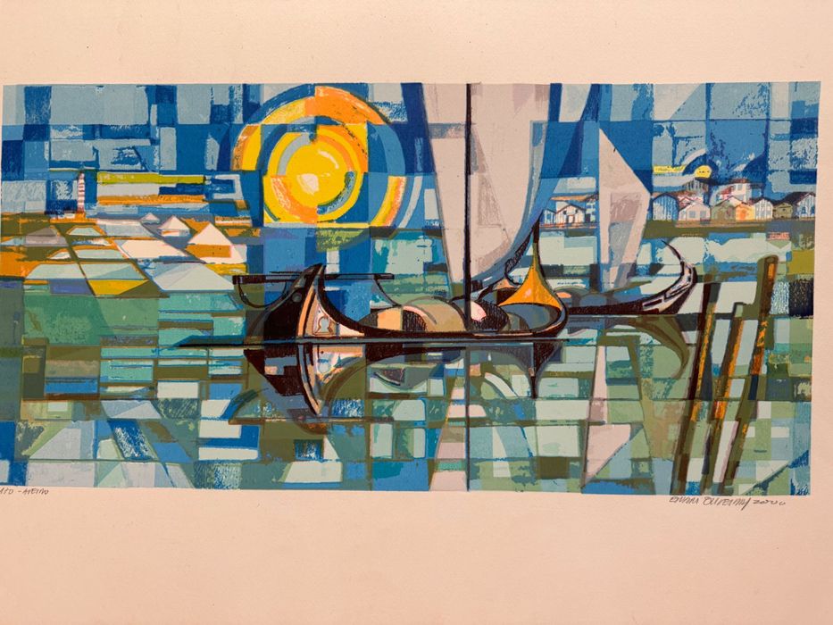 Serigrafia do artista Ernani Oliveira "Aveiro".