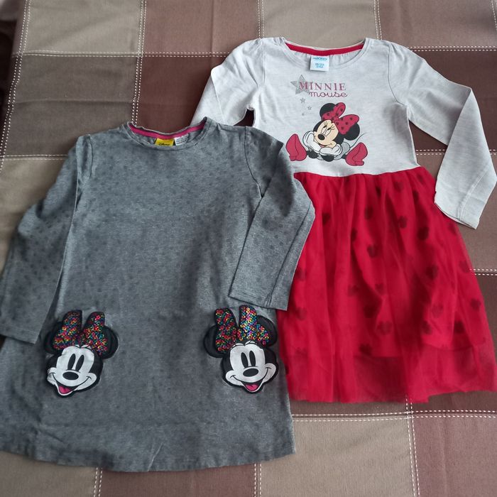 Sukienki z długim rękawem, myszka Minnie, r. 98-104 Zestaw