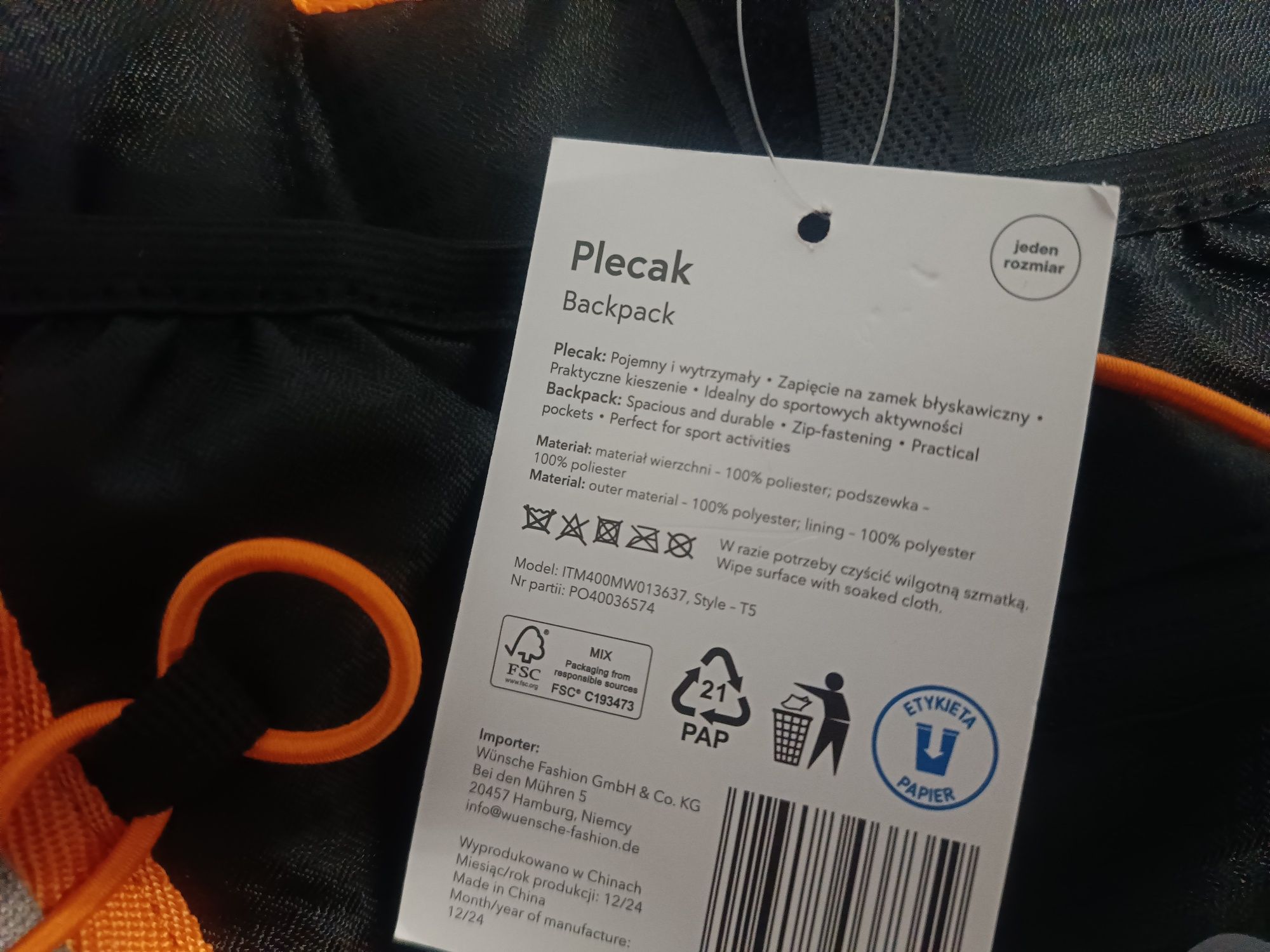 Plecak rowerowy odblaski na telefon zapięcie nowy Cleve kamizelka