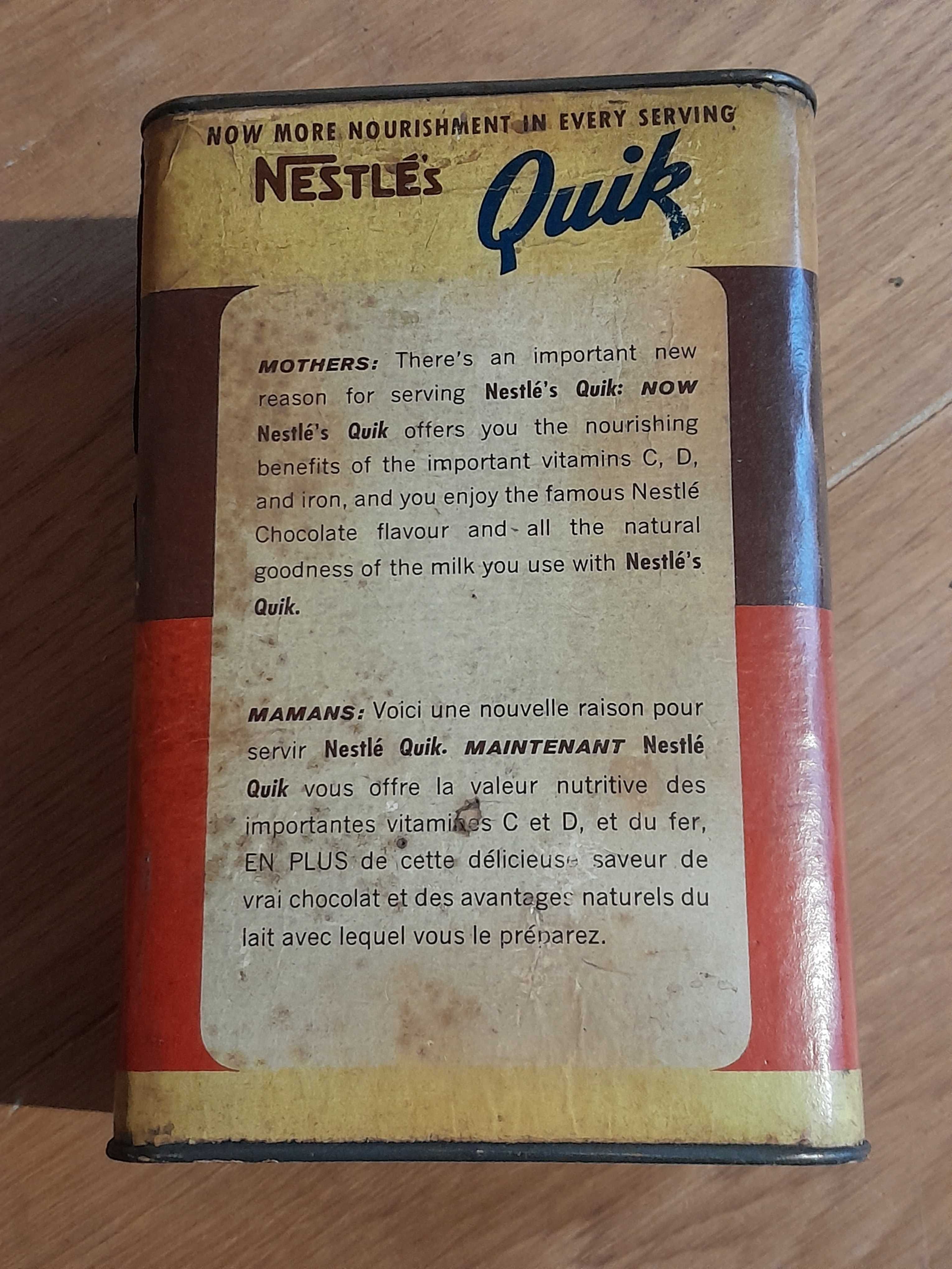 Stara puszka Nestle Quick lata 60-te zabytek retro vintage