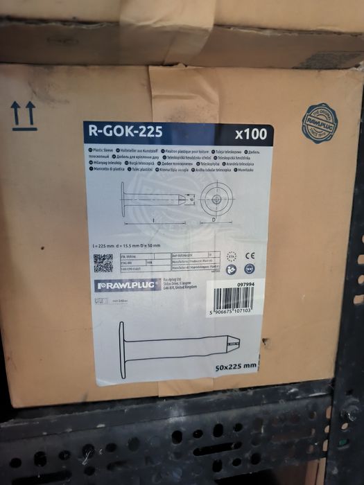 Rawplug łącznik do izolacji R-Gok 50x185mm 385mm 225mm tuleja do wełny