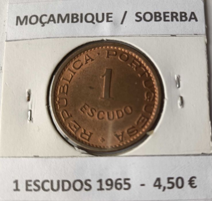 4 Moedas Portuguesas 1 Escudo Circuladas na Ex Colónia de Moçambique
