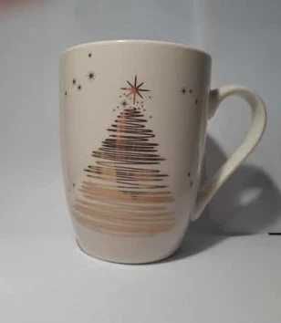 Kubek ceramiczny kremowy z choinką, Altom Design, 300 ml