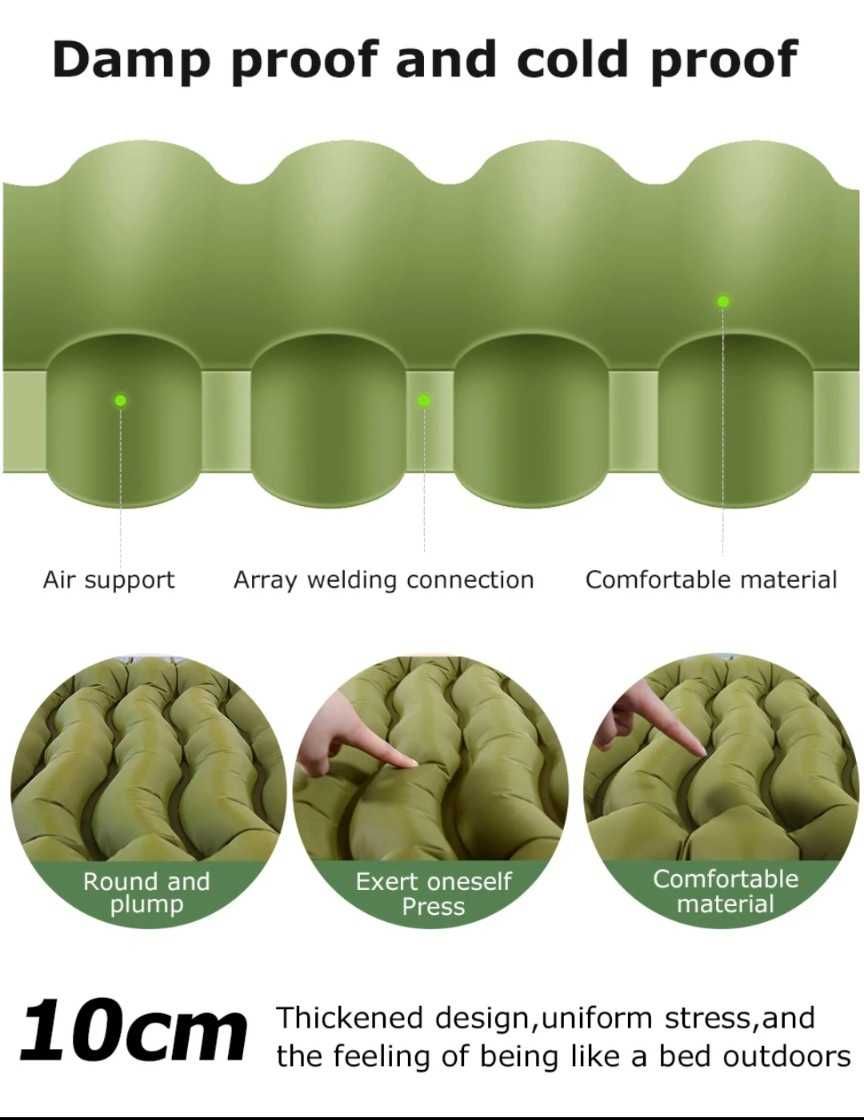 Надувний коврик, матрас з вбудованим насосом товщиной 10 см.