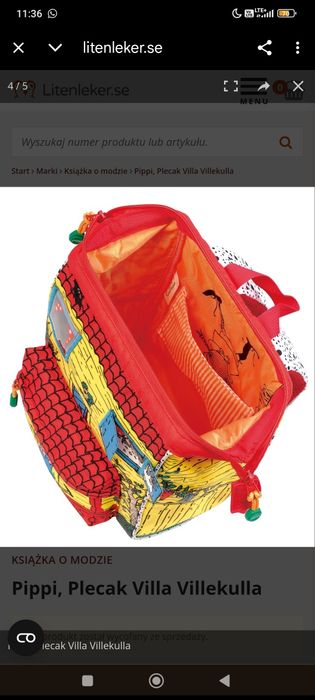 Plecak nowy Pippi Langstrumpf firmowy trwały wygodny najpiękniejszy.