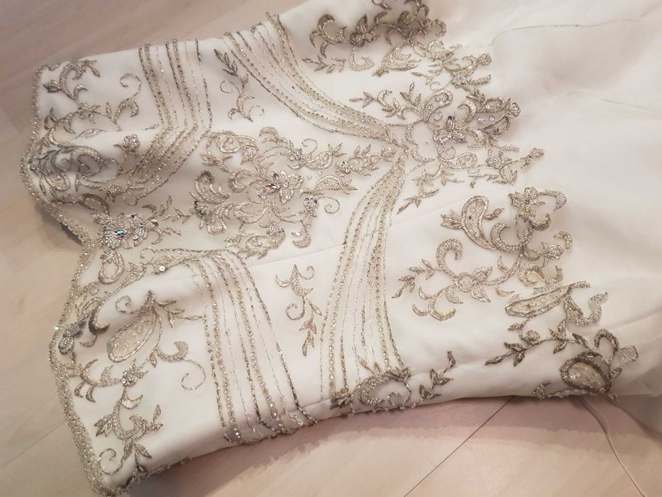 S M strój sukienka do ślubu ślubna królewna księżniczka nr 2487