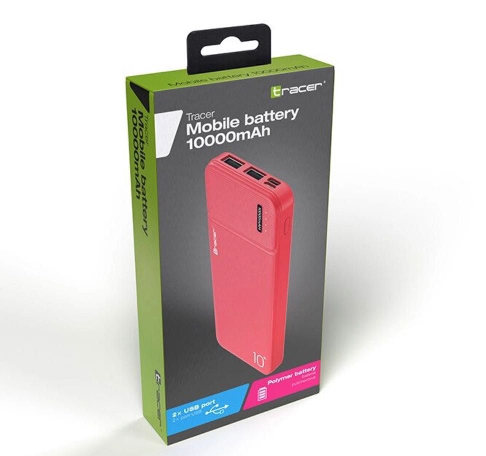 Зарядний акумулятор Powerbank Tracer 10000mAh 2A SLBK Slim