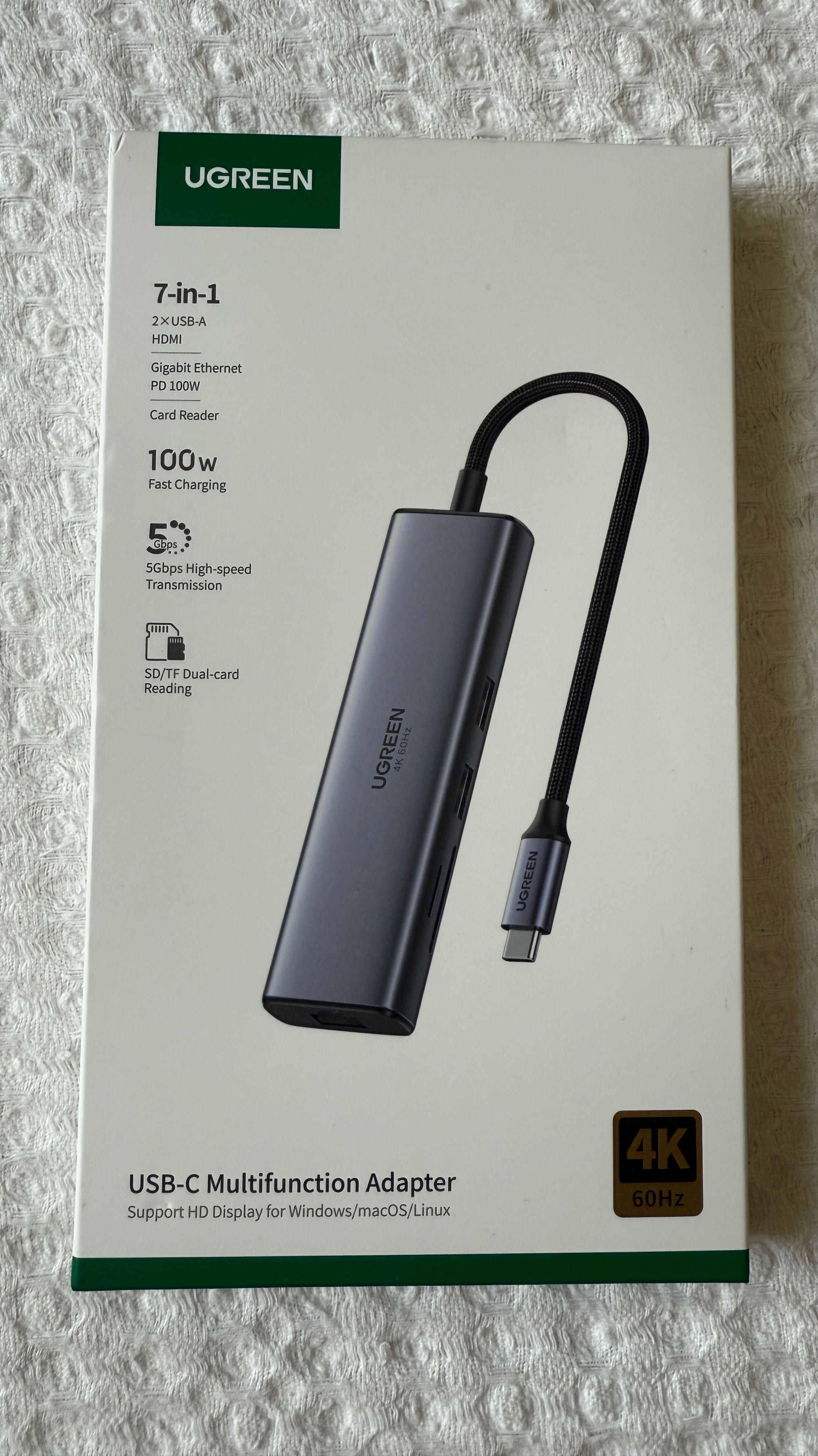 док-станція UGREEN USB C HUB 4K60Hz 7-in-1 (60515)