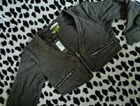 ICHI _ Nowa! krótka Bluza khaki melanżowa bluzka crop top 100% BAWEŁNA