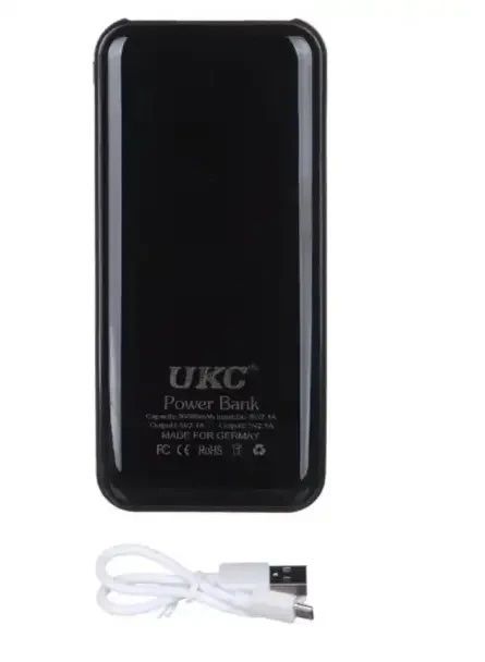 Мобільна зарядка Power Bank з екраном та ліхтариком 30000/9600mAh UKC