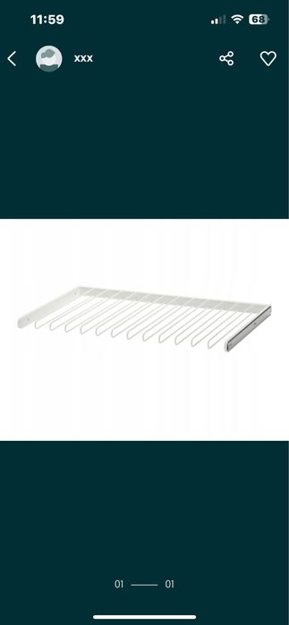 Wieszak na spodnie ikea pax