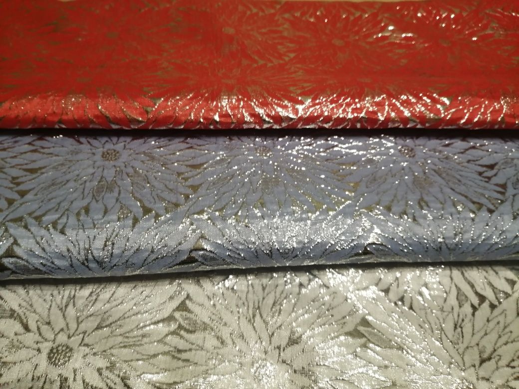 Ткань парча три цвета для шитья