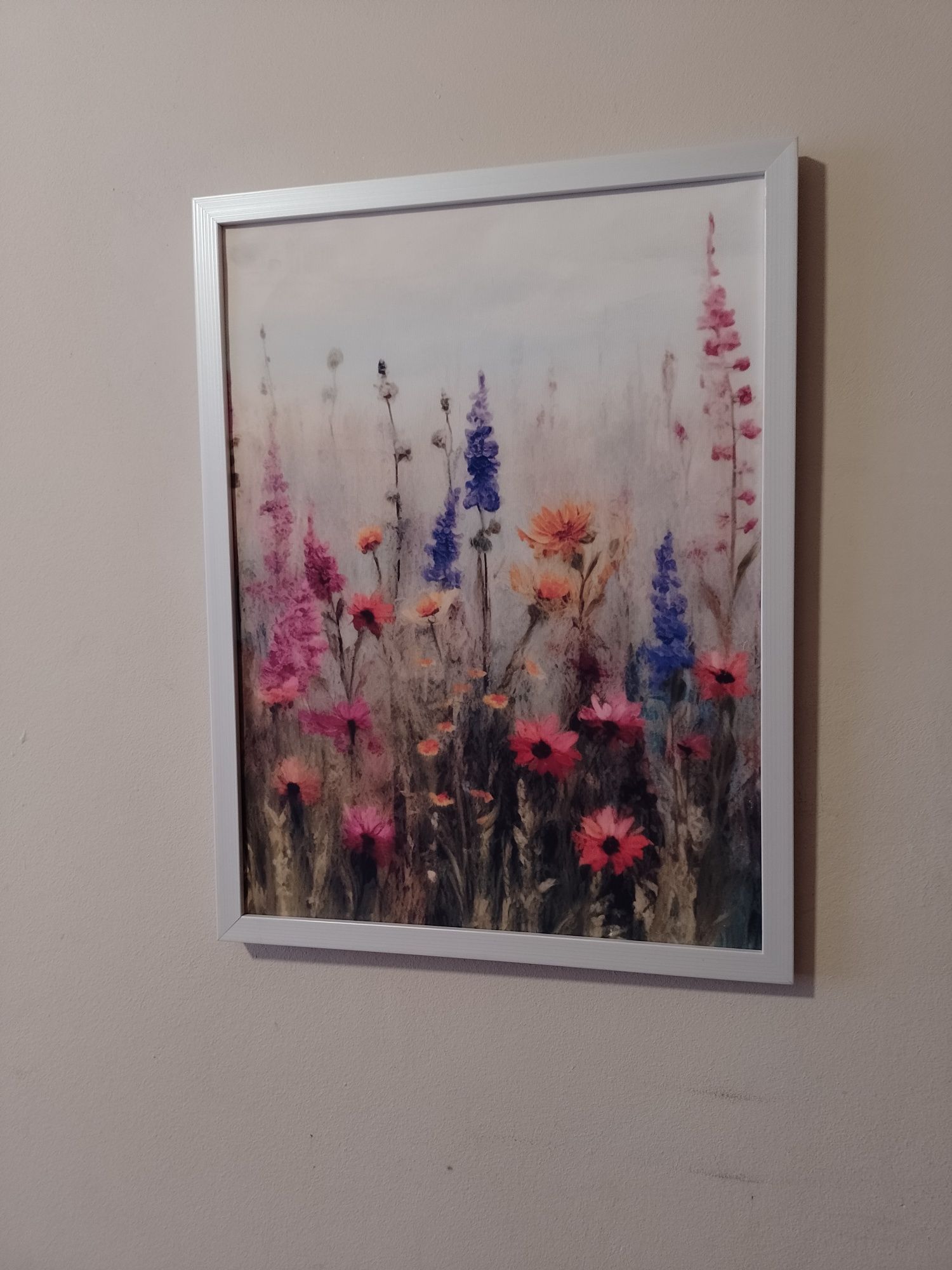 Obraz dekoracja kwiaty polne na płótnie w ramie 42x32cm