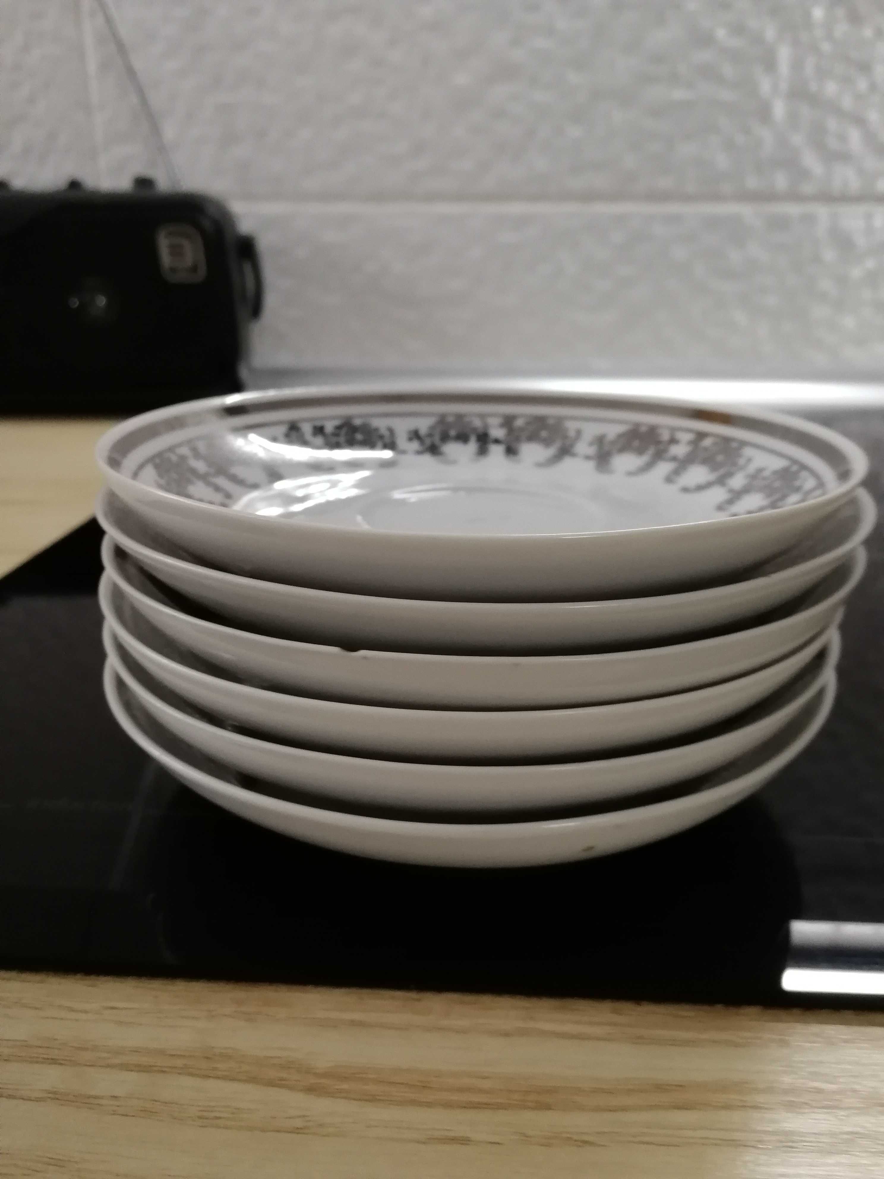 Chodzież Aldona spodki /podstawki /talerzyki, 6 sztuk, porcelana, PRL