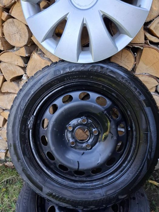 Kola zimowe stalowe, opony Bridgestone - Do samochodów  VW,Skoda,Seat