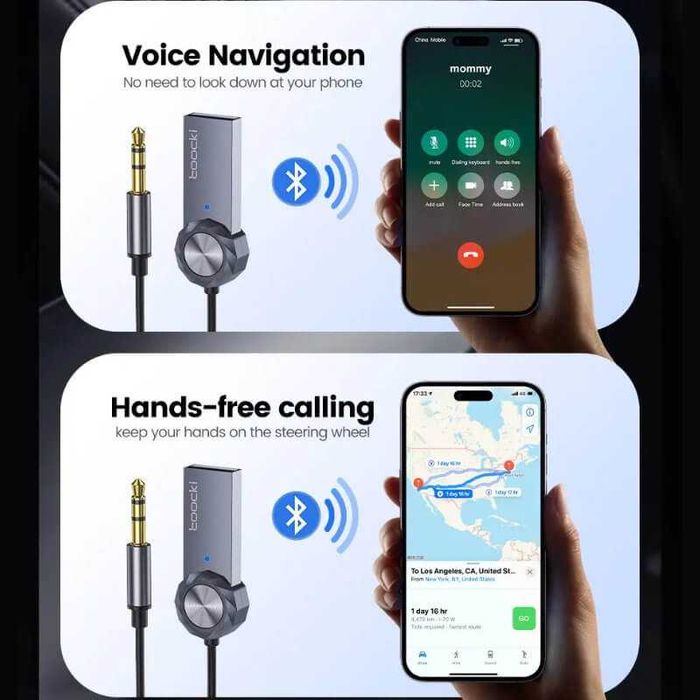 Adapter Bluetooth AUX mini-jack 3.5mm zasilanie USB - Audio z Telefonu