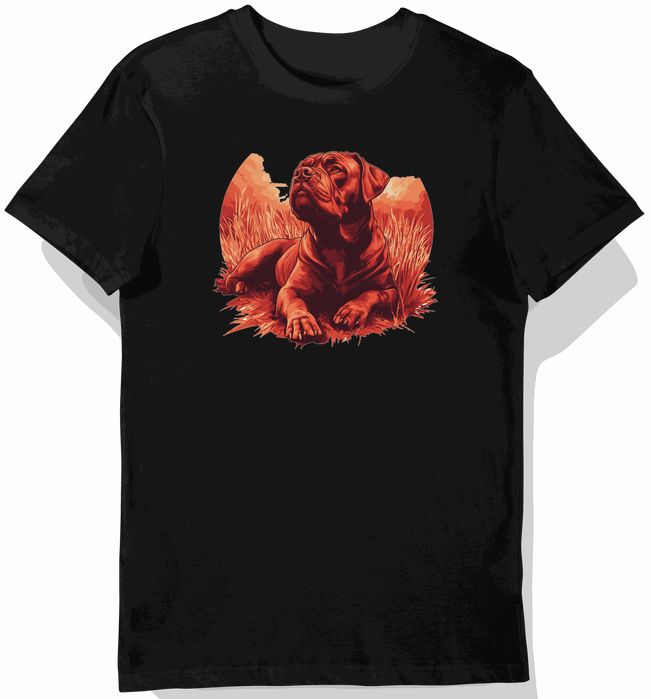 Koszulka męska czarna z nadrukiem rasy Red Mastiff XL