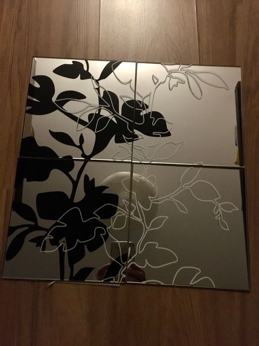 NOWE Lustro jak obraz KWIATY 4 części