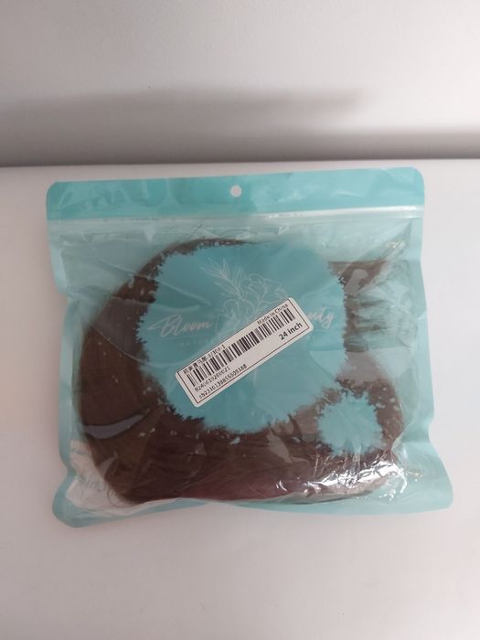 Włosy doczepiane 24 cm kucyk brązowe na klamrę