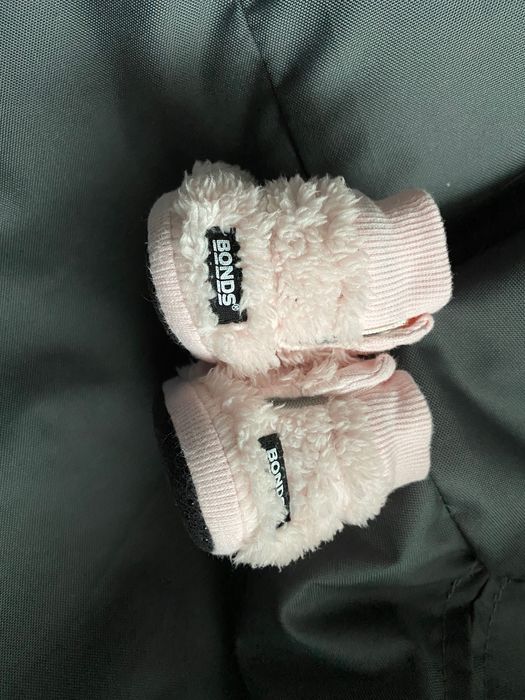 Buciki NIECHODKI zimowe niemowlaka wlochate ugg boots do chrztu 3-6m