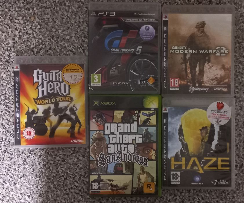 Conjunto de 5 jogos Playstation 3/Xbox classic
