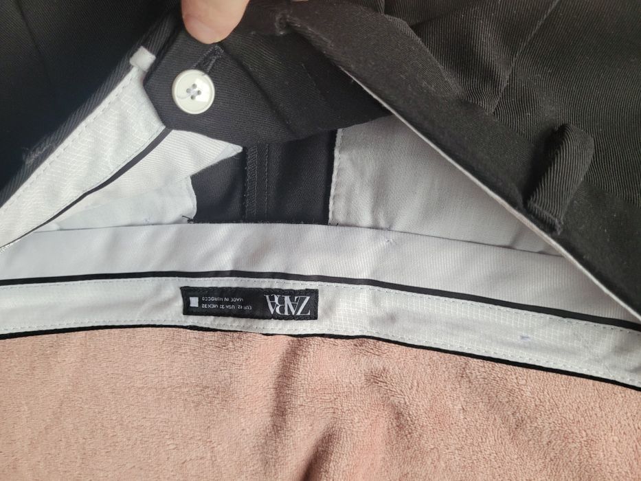 Eleganckie spodnie męskie w kant Zara r42