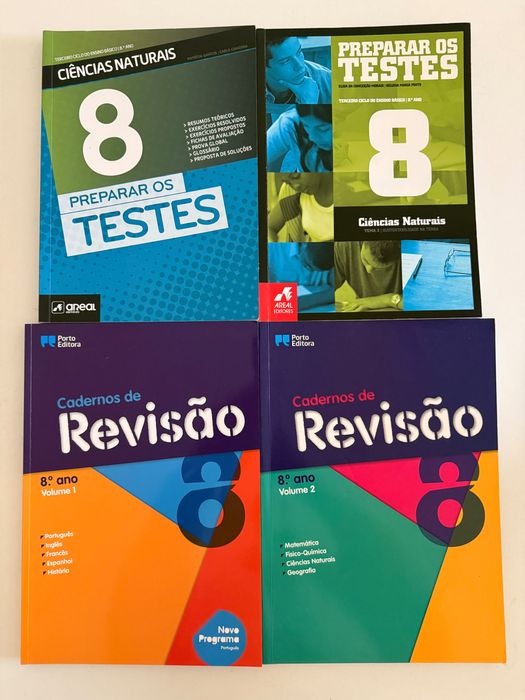 Manuais, Cadernos e livros de Exercícios - 8.º Ano