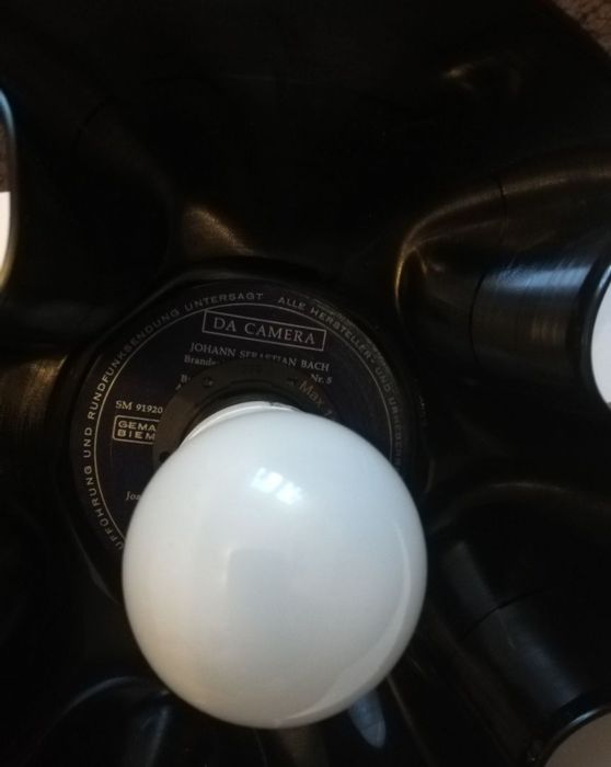 Lampa żyrandol z płyty winylowej oryginalny ciekawy czarny klosz loft