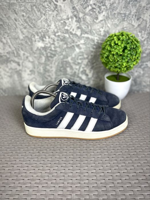 Adidas Campus кроссовки 45 размер спортивные кожаные синие