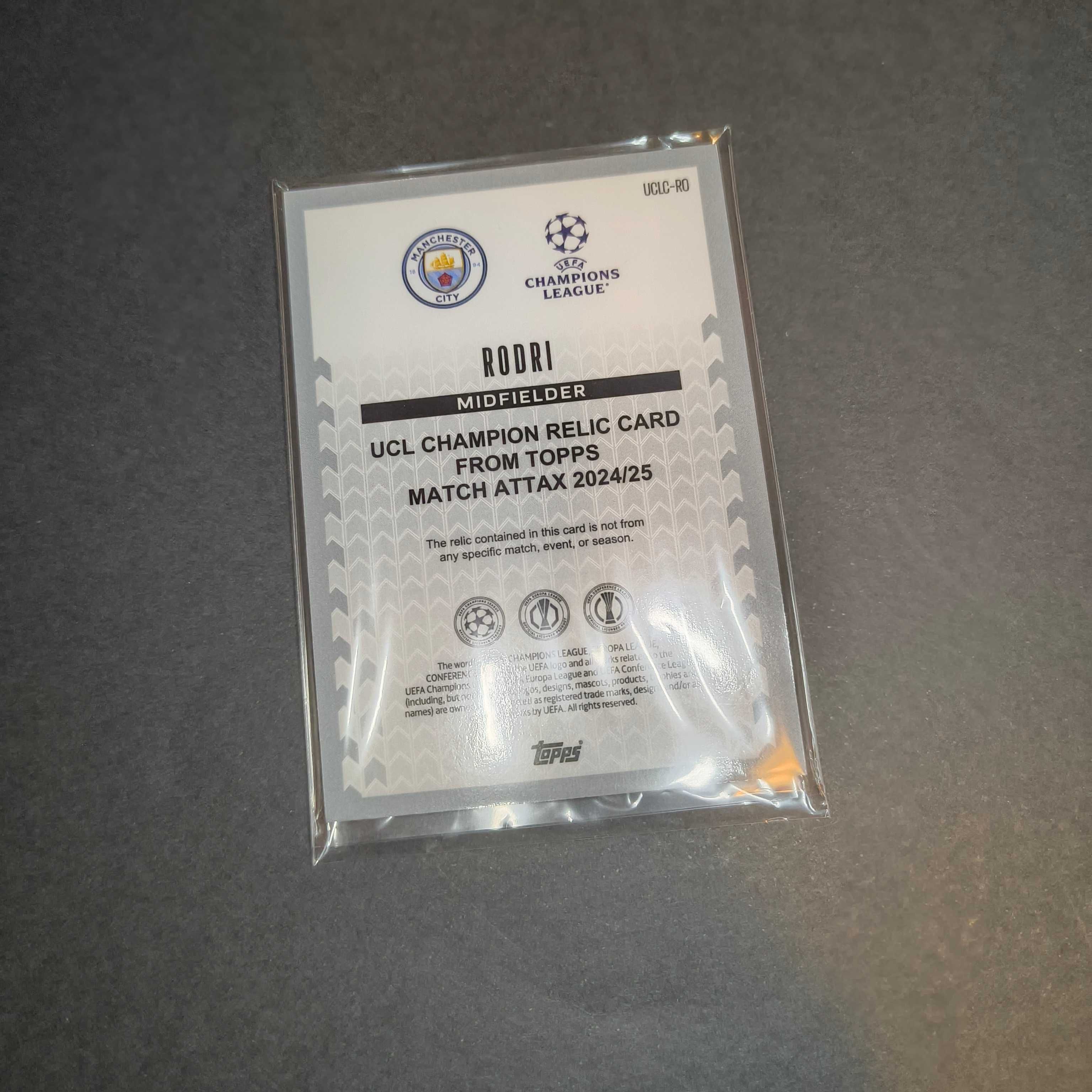 Relic Card Rodri UCL Topps Match Attax 2024/25