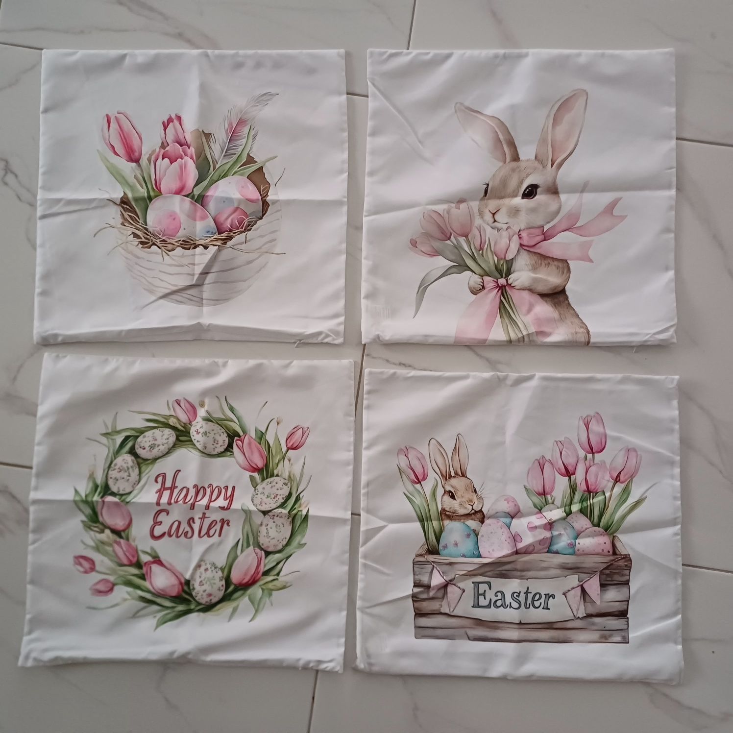 Poszewki na poduszki 45x45 na Wielkanoc wiosnę