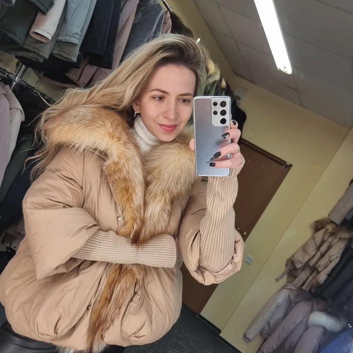 зимовий пуховик з хутром чорнобурки , пух,  пуховик с мехом