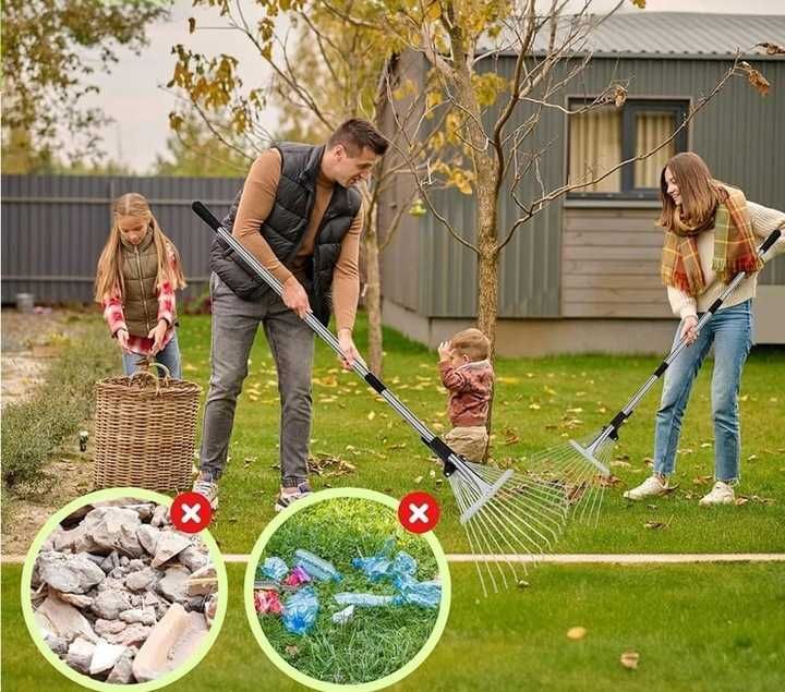 Grabie ogrodowe teleskopowe PASLFC metalowe 207 cm regulowane