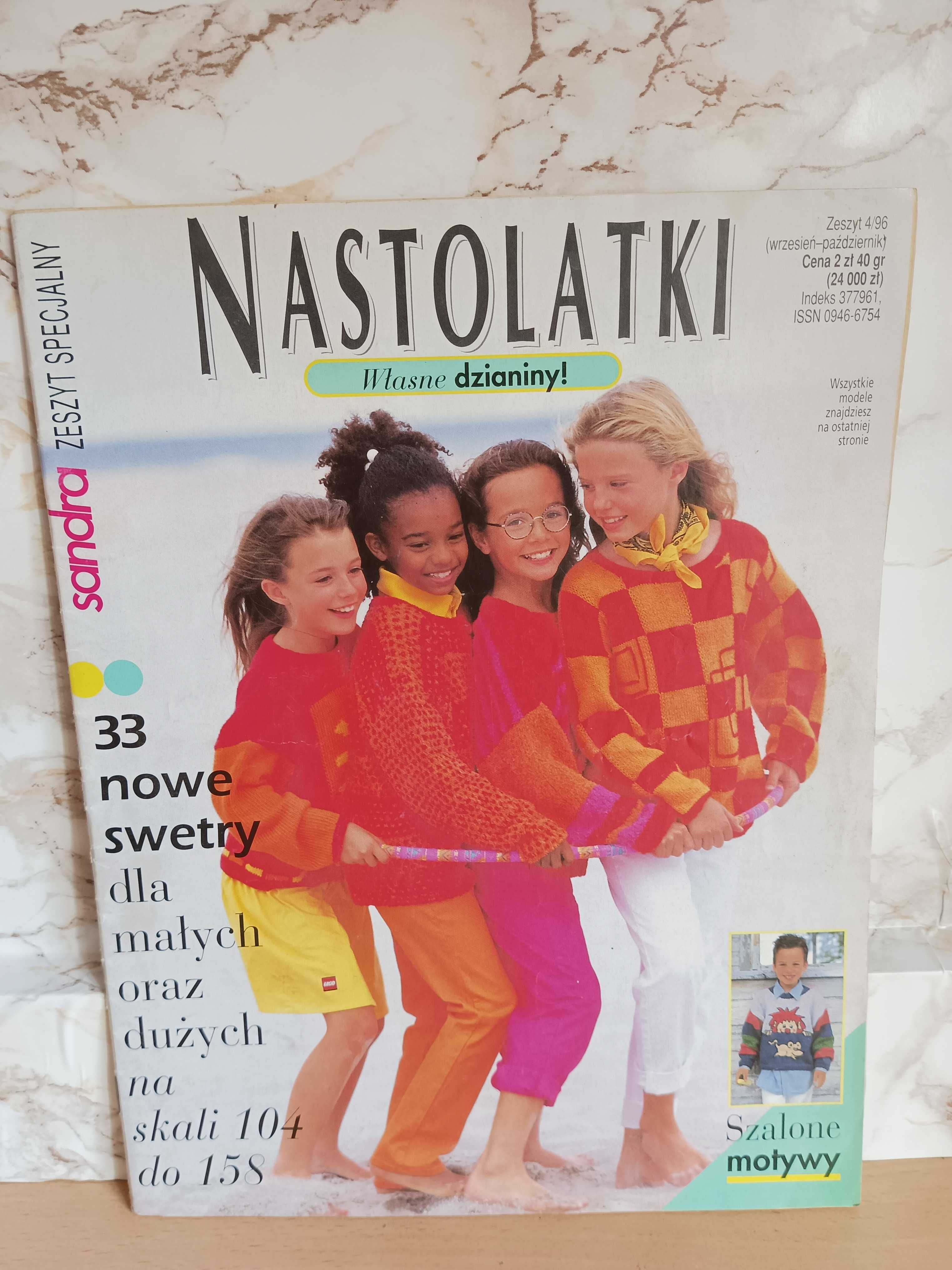 Nastolatki Własne dzianiny z 96 r. wyd.Sandra +gratis wzory na drutach
