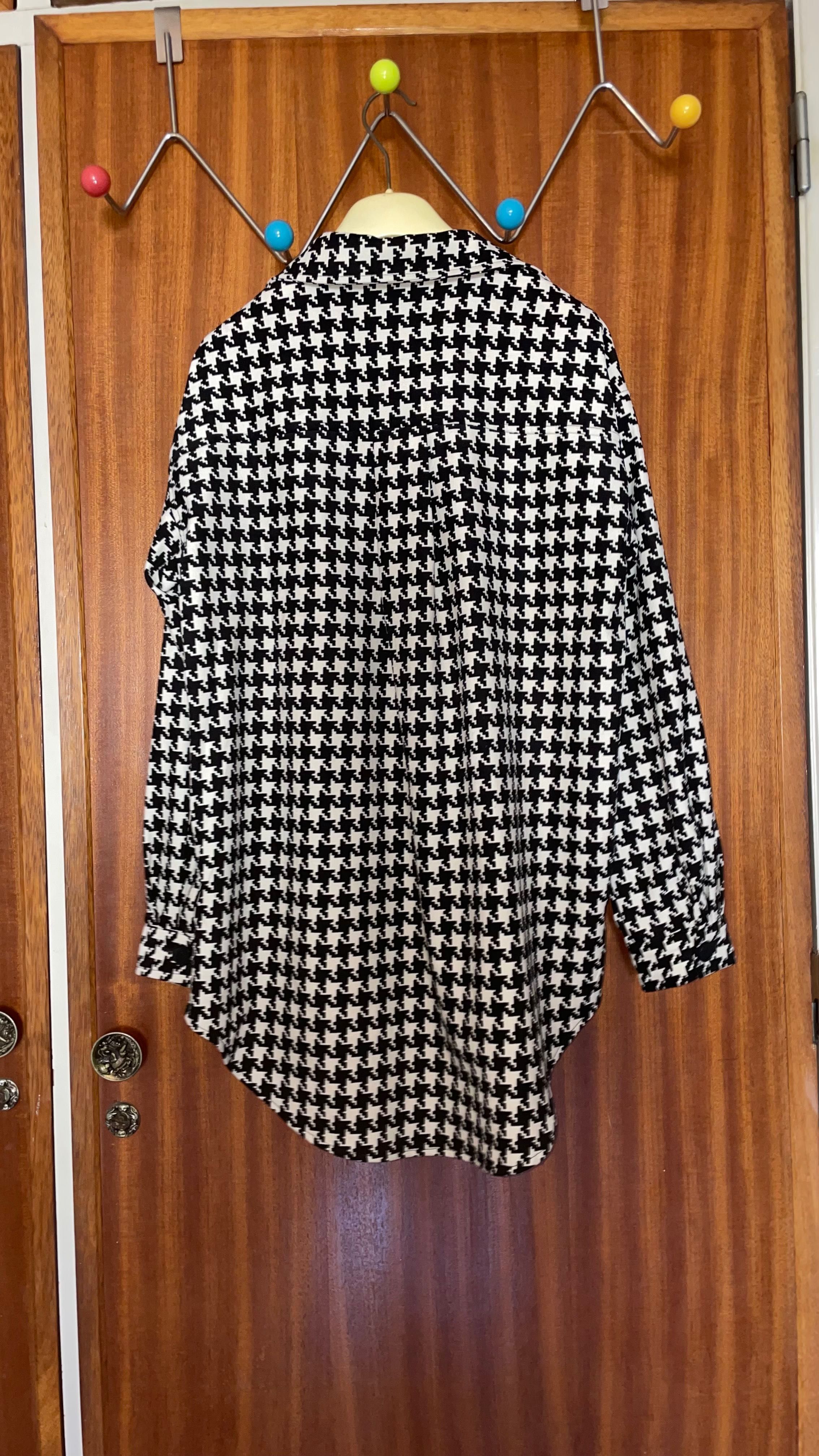 Blusa com padrão Pied-de-poule