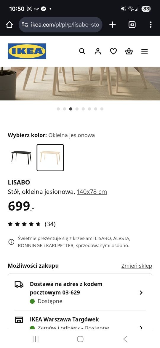 Stół + 4 krzesła