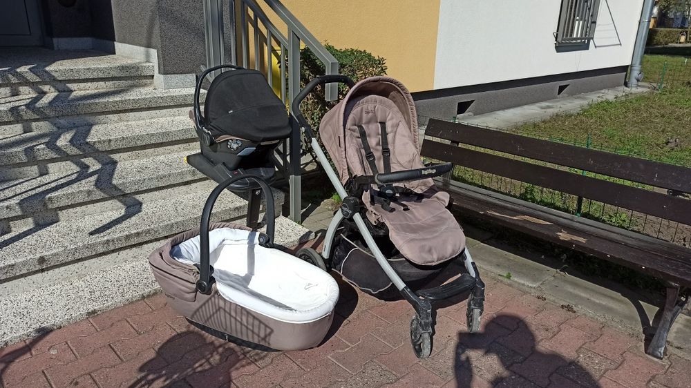 Wózek 3 w 1 Peg Perego + fotelik Primo Piaggio SL z bazą ISOFIX