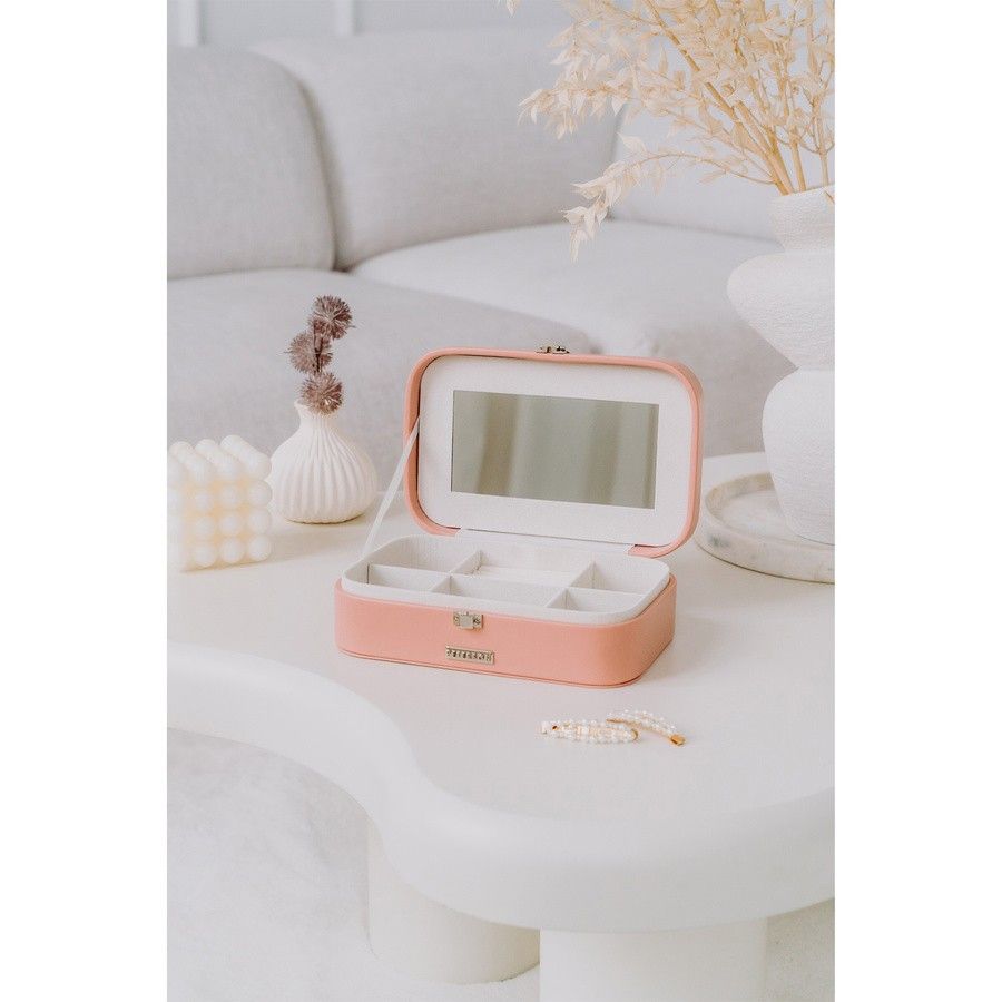 Stylowy organizer na biżuterię z lusterkiem - Peterson