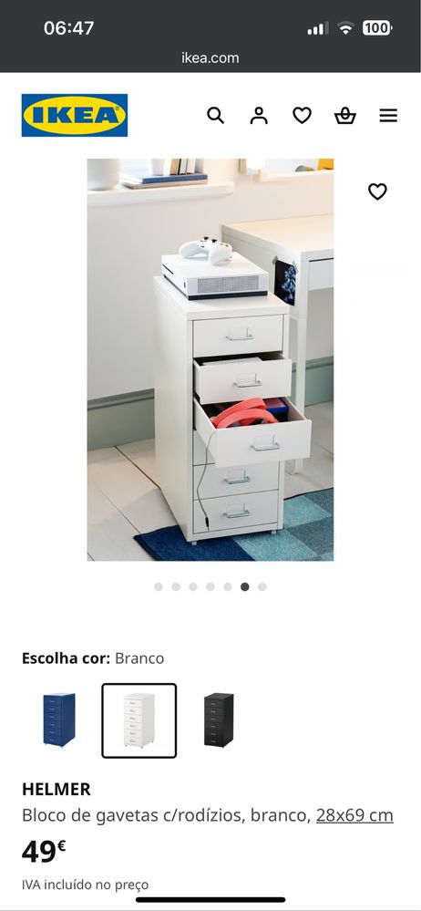 Móvel escritório HELMER IKEA branco