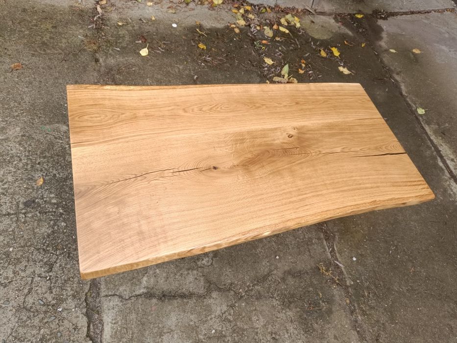 Blat dębowy na stolik kawowy 140x70-73 Live Edge na stół biurko